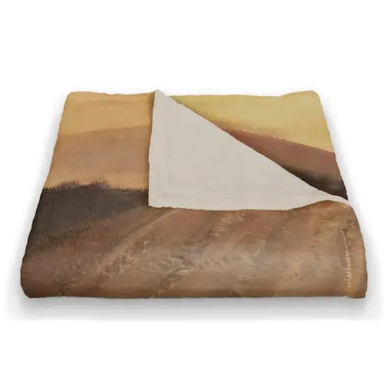 Tuscan Valley Path Coral Fleece Blanket {3}