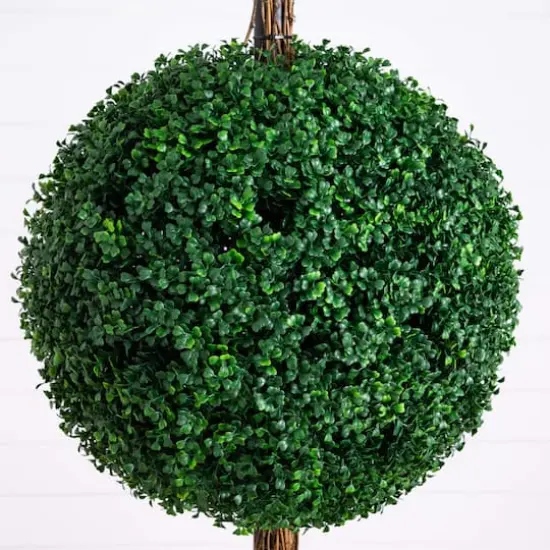 7ft. UV Resistant Artificial Triple Ball Boxwood Topiary Tree (Indoor/Outdoor) {5}
