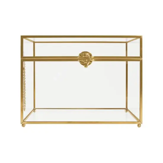 Gold Metal & Glass Card Box by Celebrate It&trade; {1}