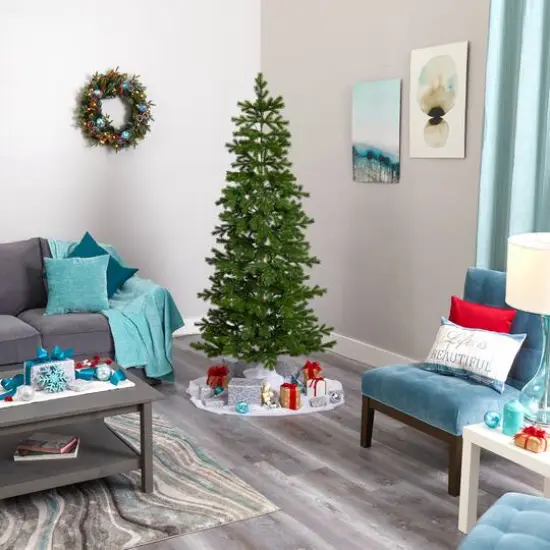 6.5ft. Pre-Lit Big Sky Spruce Artificial Christmas Tree with Clear Warm Multifunction LED Lights {9}