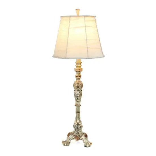 Elegant Designs Antique Style Buffet Table Lamp with Cream Ruched Shade {3}