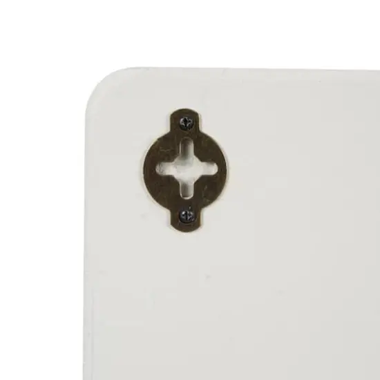 24" Cream Rectangle Wall Shelf {8}