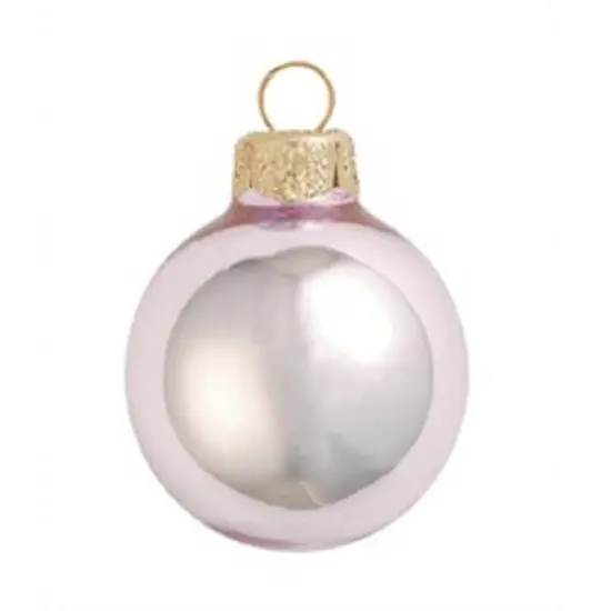 Whitehurst 4ct. 4.75" Glossy Glass Ball Ornaments Baby Pink Shiny {1}