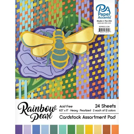 PA Paper™ Accents 8.5" x 11" Rainbow Pearl Cardstock Paper Pad, 24 Sheets {1}