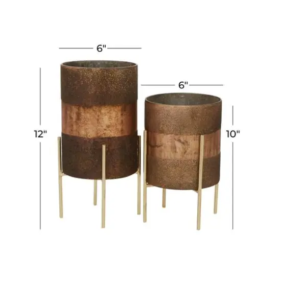 Brown Glass Contemporary Candle Holder Set {6}