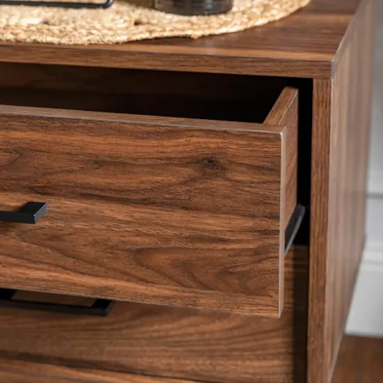 Walker Edison Dark Walnut Modern Nightstand {6}