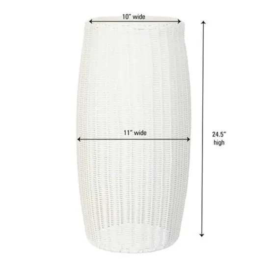 Household Essentials 24.5" White Woven Pedestal {7}