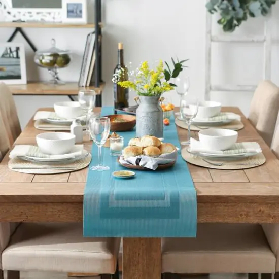 DII&reg; 72" Doubleframe Table Runner Teal {7}