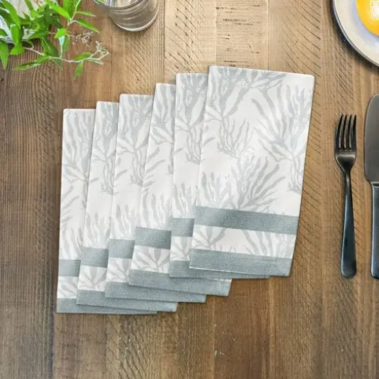 Coral & Stripe Cotton Twill Napkin Blue/Blue/White {4}