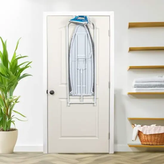 Household Essentials Charcoal & White Over the Door Ironing Board {4}