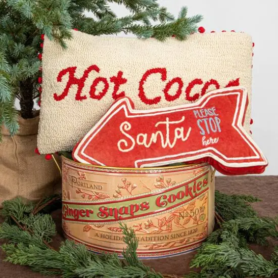 Hello Honey&reg; Santa Please Stop Here Cotton Lumbar Pillow {4}
