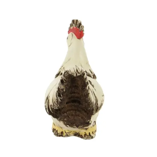 12" White Stone Rooster Garden Sculpture {6}