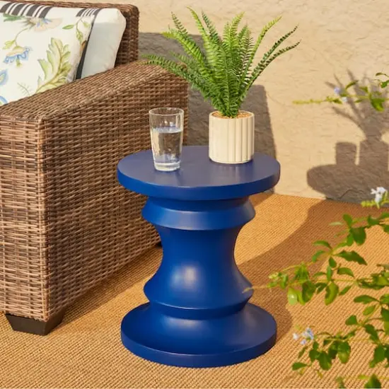 Glitzhome&reg; 18" Multifunctional Chess Garden Stool Blue {3}