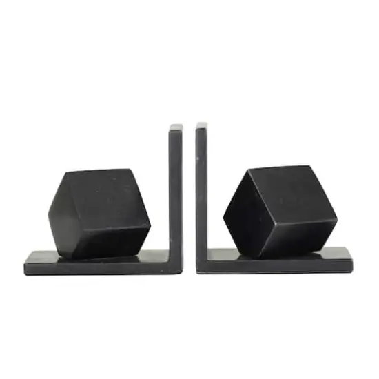 CosmoLiving by Cosmopolitan 6" Black Marble Orb Bookends Set {5}