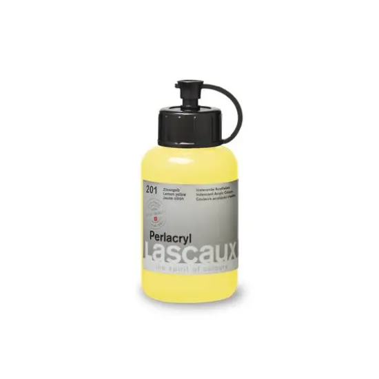 Lascaux Pearlacryl Paint, 85mL 201 Lemon Yellow {4}