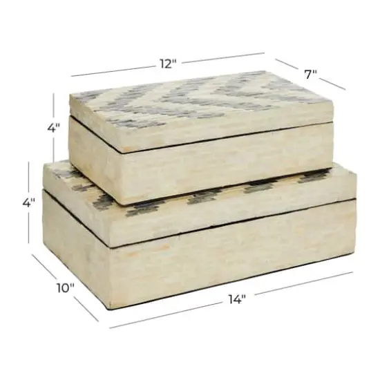 Cream Chevron Wood Modern Box Set {5}