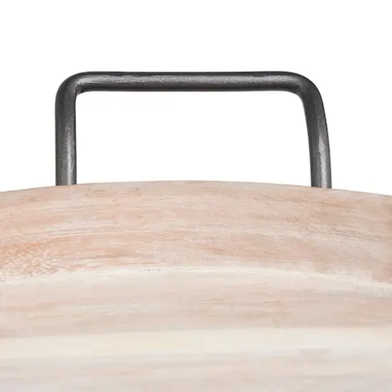 Round Wood Decorative Nesting Tray Set Cream {5}