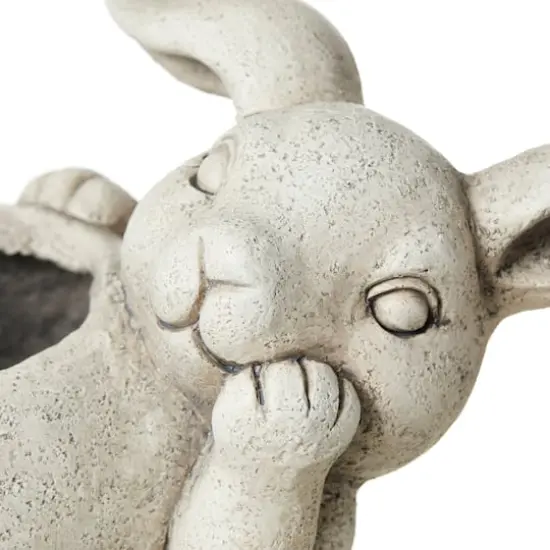 Glitzhome&reg; 14.25" Rabbit Statue Planter {8}