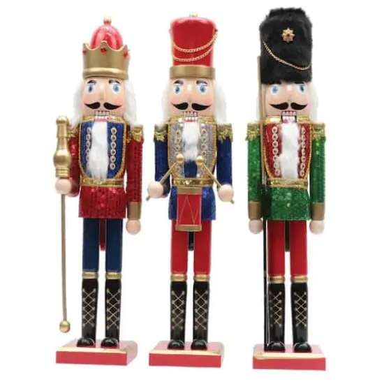 Santa's Workshop 15" Sequin Nutcracker Set {1}