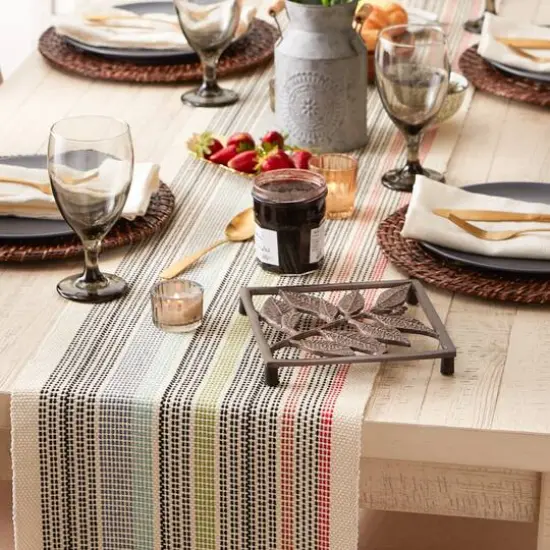 DII&reg; 72" Variegated Fringe Table Runner Mediterranean {7}