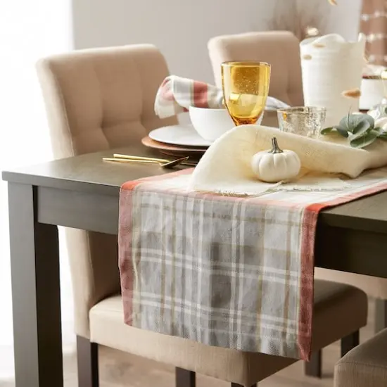 DII&reg; 108" Plaid Thanksgiving Cozy Picnic Table Runner {9}