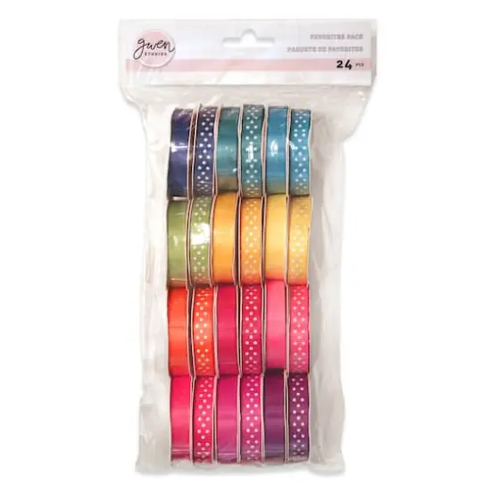 Gwen Studios 3/8" x 48yd. Bright Solid & Dots Grosgrain Ribbon, 24ct. {2}