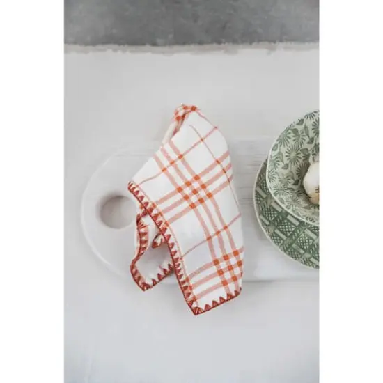 Hello Honey&reg; Plaid Cotton Napkins With Embroidered Edge, 4ct. {5}