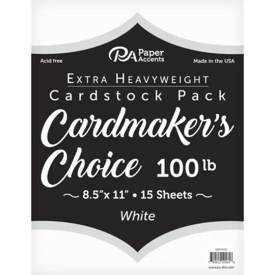 PA Paper&trade; Accents 100 lb. Cardmakers Choice 8.5" x 11" Cardstock, 15 Sheets White {1}