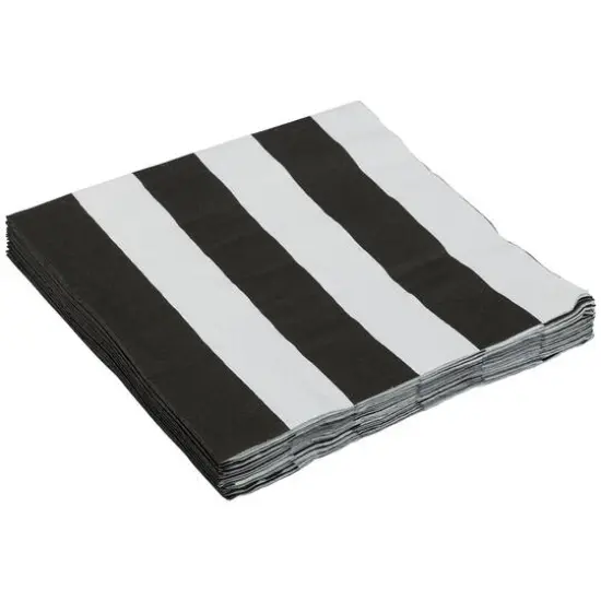 JAM Paper Black Stripe Medium Lunch Napkins, 16ct. {3}
