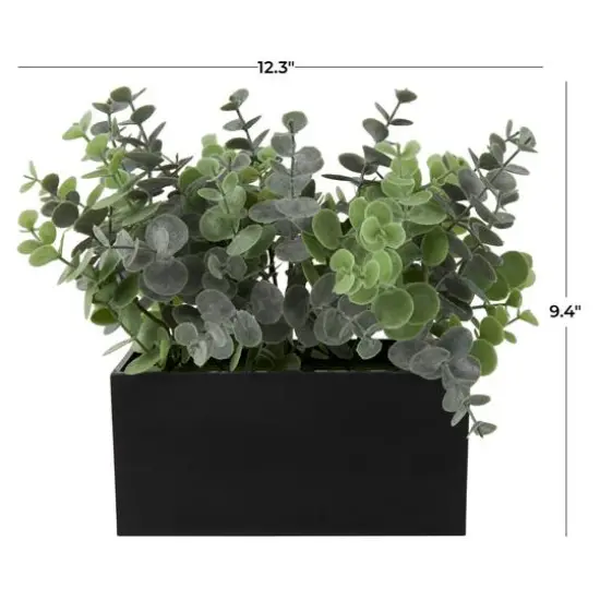 12" Green Foliage Artificial Plant with Black Pot {8}