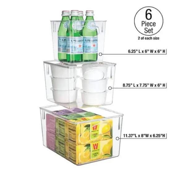 Sorbus Small, Medium & Large Clear 6 Bin Set {5}