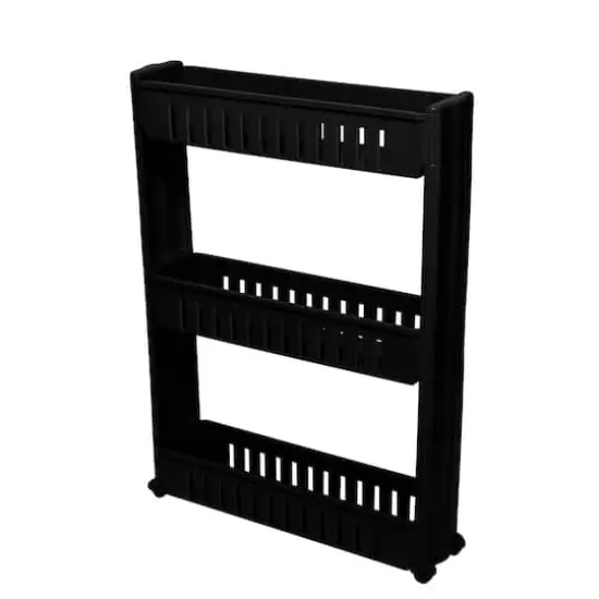 Simplify 3-Tier Slim Slide-Out Storage Cart Black {1}