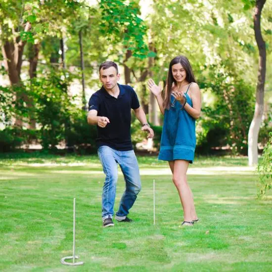 Toy Time Professional Grade Horseshoe Set with Carry Case {6}