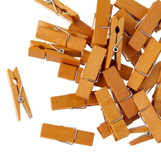 Walnut Medium Wide Clothespin by Recollections&trade;, 30ct. {4}
