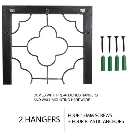 Hastings Home 31" Metal & Wood Clover Wall Panel {5}