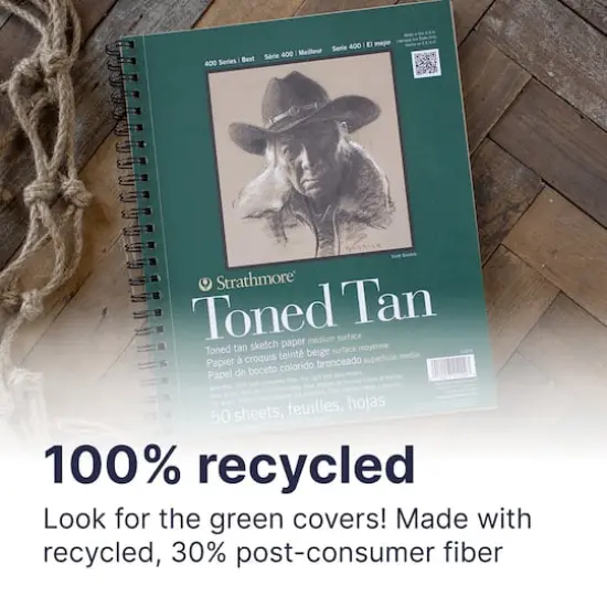 Strathmore Toned Sketch Paper Pad, 400 Series, 50 Sheets, 9" x 12", Tan {4}