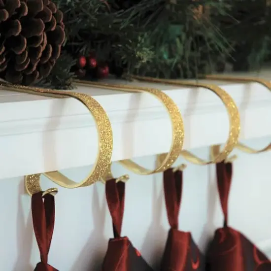 Original MantleClip&reg; Gold Glitter Stocking Holders, 4ct. {3}