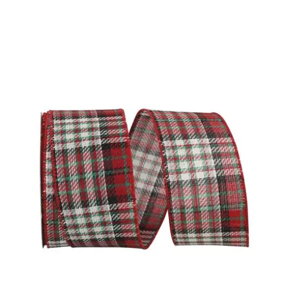 JAM Paper 2.5" x 20yd. Twill Wired Plaid Ribbon {1}