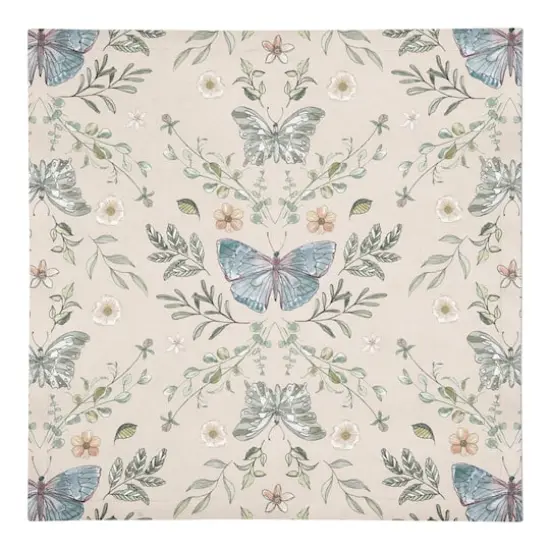 Butterfly Cotton Twill Napkin Cream {1}
