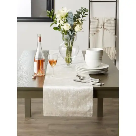 DII&reg; 108" Velvet Table Runner Cream {4}