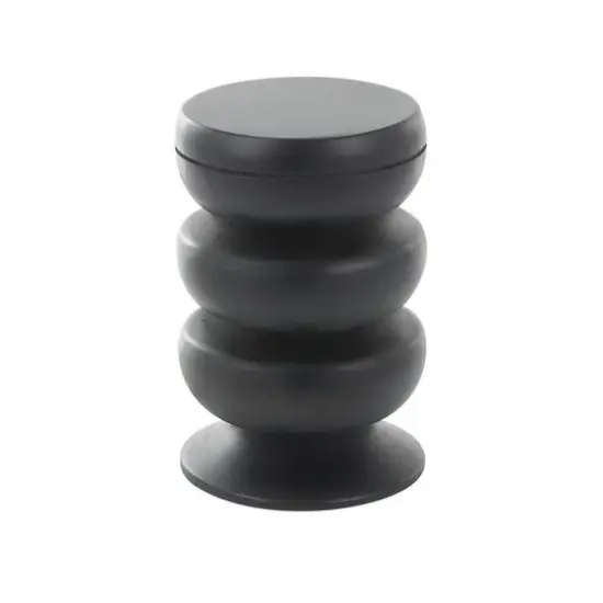 18" Black Wood Handmade Bubble Inspired Accent Table {3}