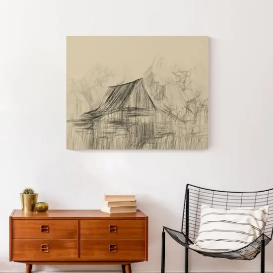 Sketch Barn Fall Canvas Wall Art {5}