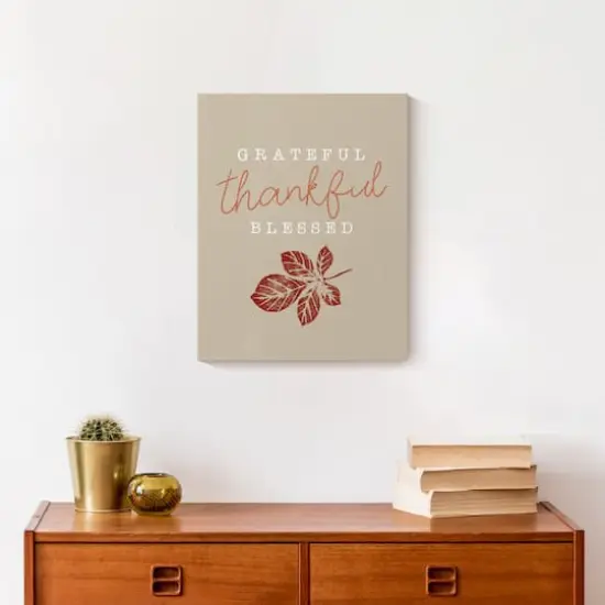 Grateful Thankful Blessed Canvas Wall Art {5}