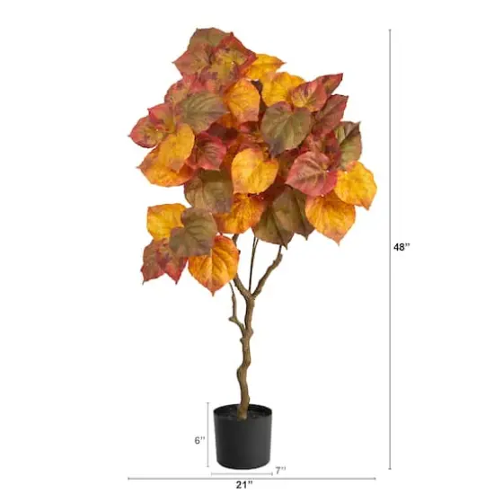4ft. Potted Autumn Umbrella Ficus Fall Artificial Tree {3}