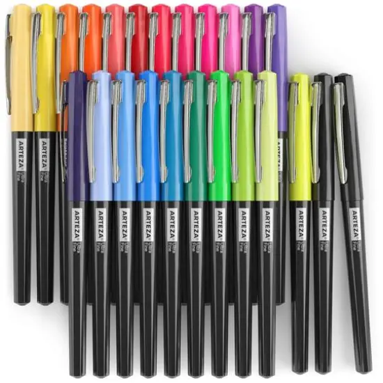 Arteza&reg; 24 Bright & Neon Colors Permanent Ultra Fine Tip Marker Set {3}