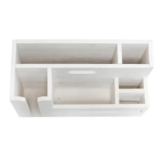 Elegant Designs Wood Caddy Organizer White Wash {14}