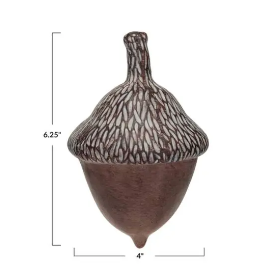 Hello Honey&reg; 6.25" Brown Compact Acorn D&eacute;cor with Stone Powder Finish {4}