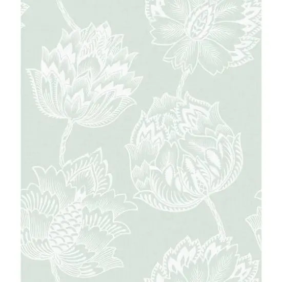 RoomMates Batik Jacobean Peel & Stick Wallpaper Green and White {1}