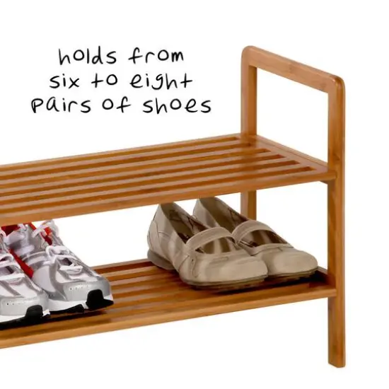 Honey Can Do 2-Tier Bamboo Shoe Rack {7}