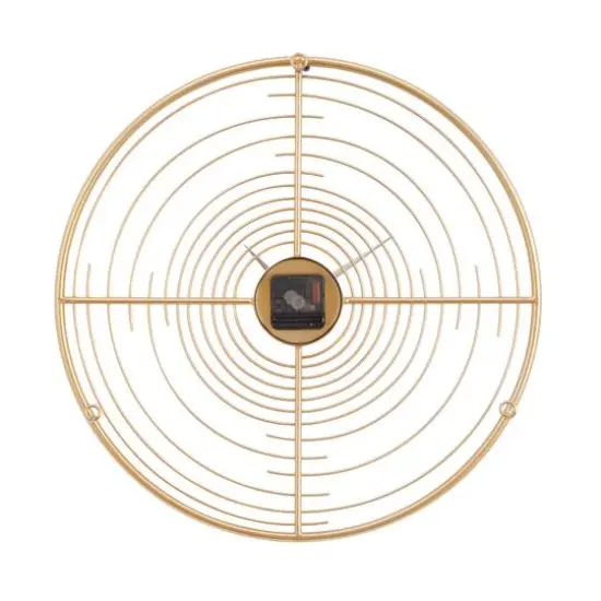 Gold Iron Contemporary Wall Clock, 20" x 20" x 2" {6}